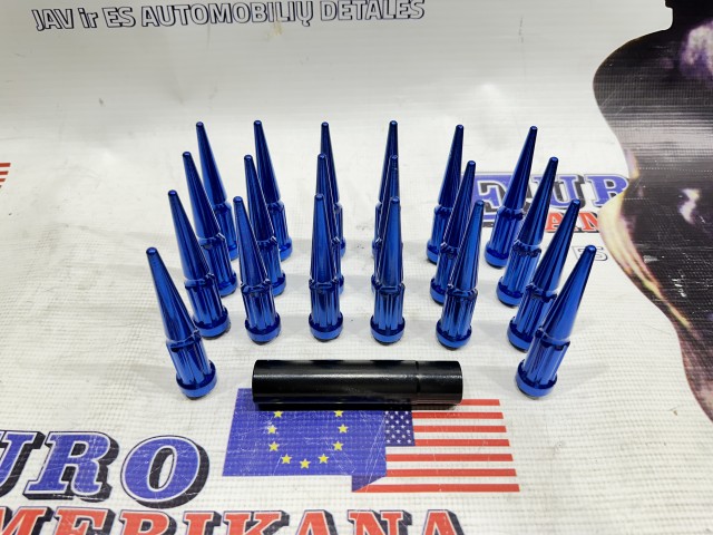 Mopar Blue Spline Spike Lug Nuts 14X1.5
