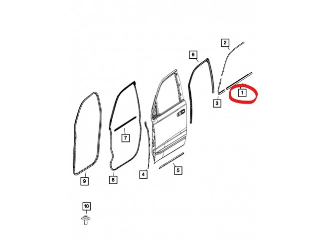 Belt Weather-Strip (left)